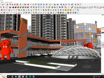 Commercial building down town 3d model 3D model