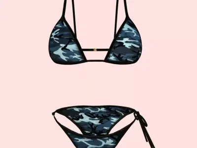 Sexy Army Bikini P03 Low-poly 3D model