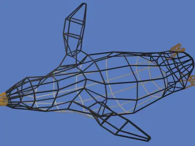 Penguin flying Free low-poly 3D model