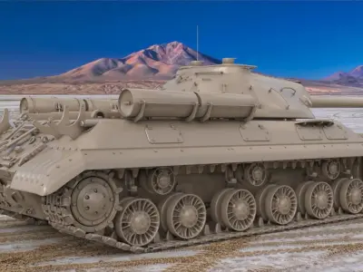 Tank IS 3M Clay V Ray 3D model