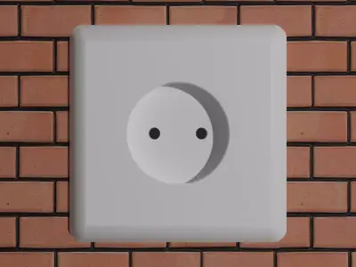 EU Electrical Outlet Free 3D model