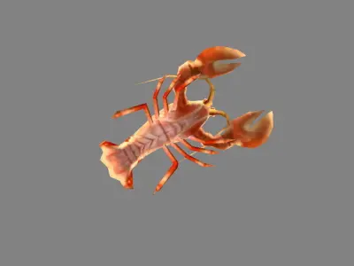 Cartoon Lobster - Sea Shrimp - Crab Low-poly 3D model