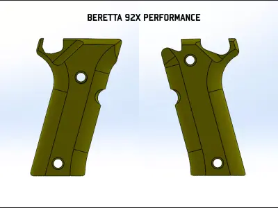 Beretta 92X Performance Grips 3D model