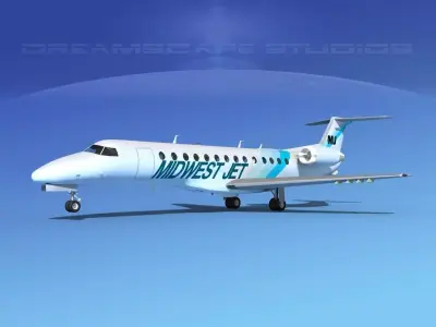 Embraer ERJ-135 Midwest Jet 3D model