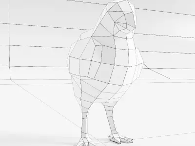 Chick low poly 3d model chicken Low-poly 3D model