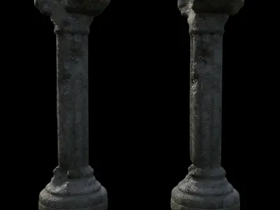 Broken Pillar-Mid Poly-3d model Free 3D model