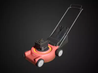 Lawn Mower Low-poly 3D model 2