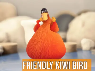 Friendly Kiwi Bird model pack Low-poly 3D model
