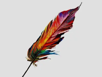 Colorful Feathers Low-poly 3D model