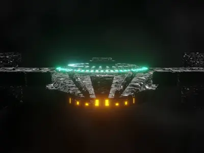 spaceship star trek ship in space Low-poly 3D model