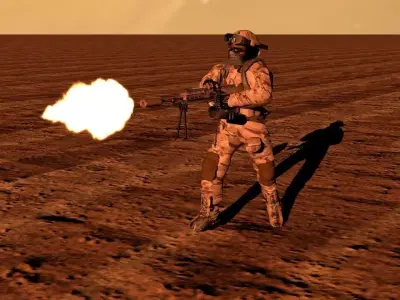 Russian Soldier Low-poly 3D model