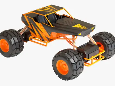 RC Car 3D Model Low Poly Low-poly 3D model