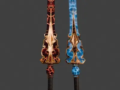 Lava Ice swords 3D model
