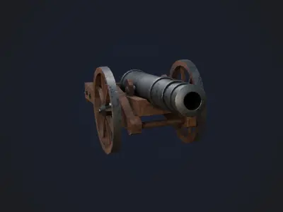 Cannon Low-poly 3D model 20