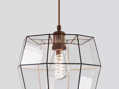 Pendant geometric glass light Loft Free 3D model
