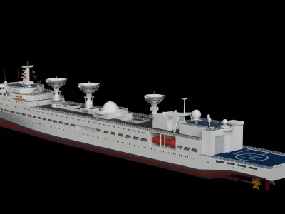 China space survey ship Yuanwang 7 Survey ship  3D model