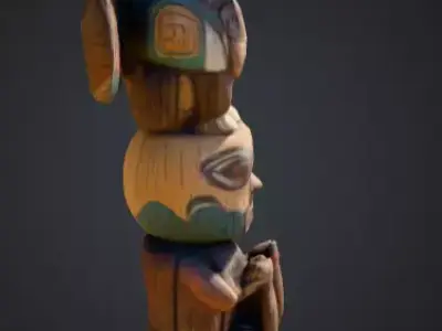 Totem Spirit Sculpture Low-poly 3D model