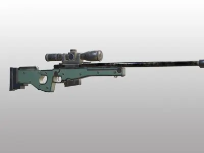 AWM gun 3d model game assest Free 3D model