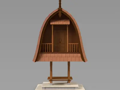 Jineng Balinese Rice Barn Architecture 3D model