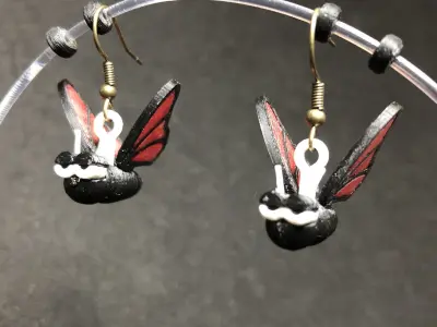 Lazy Butterfly Earrings Free 3D print model