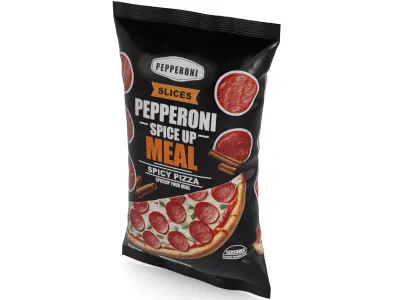Meat snacks and cabanossi Pepperoni Slices 3D model