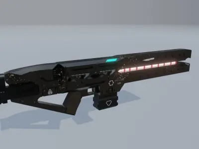 Sci-Fi RailGun Free low-poly 3D model