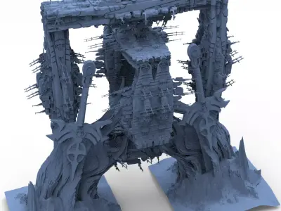 Mars Sci-Fi Monolith Massive structure 6 3D model