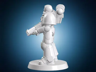 Armored Sci-Fi Infantry Figurine 3D Print Model 3D print model