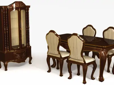 Classic Living Set 0001 Free 3D model