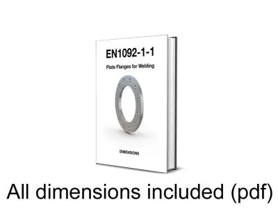 EN1092-1 Type 1 Plate Flanges for Welding 3D model