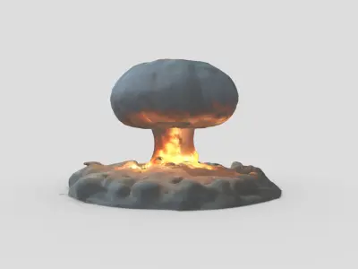 Nuclear Explosion Low-poly 3D model