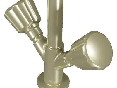 Spectacular Brass Mixer Faucet Low-poly 3D model