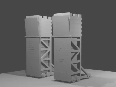 Medieval Siege Tower Free 3D model