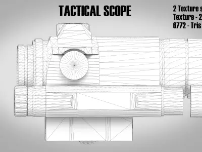 Tactical Scope Two Texture sets Low-poly 3D model