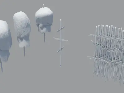 Historic hay rack Low-poly 3D model