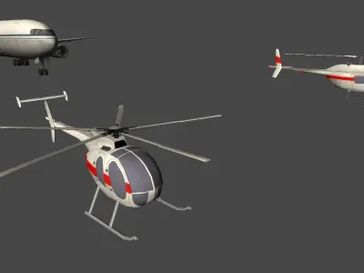 Mobile airliners Low-poly 3D model
