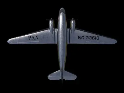 DC-3 Pan American Airways System PBR Low-poly 3D model