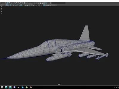 jet fighter Low-poly 3D model