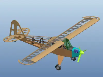 RC fixed-wing model aircraft 3D model