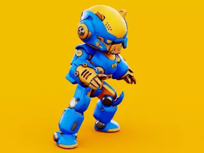 Robo Zero M-5 Rigged 3D model