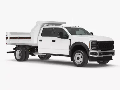 White Pickup Dump Truck 3D model