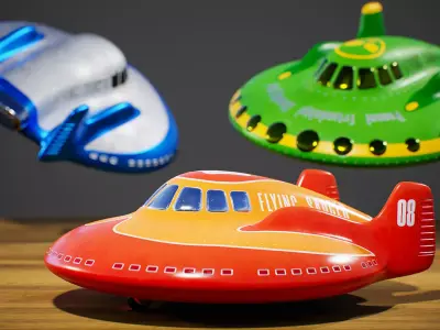 Stylized Flying Saucer Low-poly 3D model