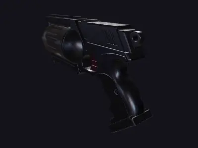 SCI fi revolver Low-poly 3D model