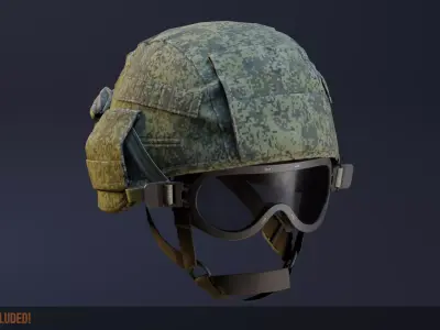 6B50 Ratnik Combat Goggles Low-poly 3D model