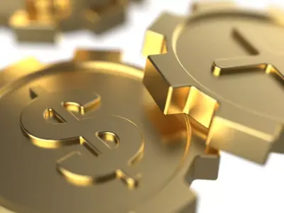 Gear Coin Fusion of Money and Industry Free 3D model