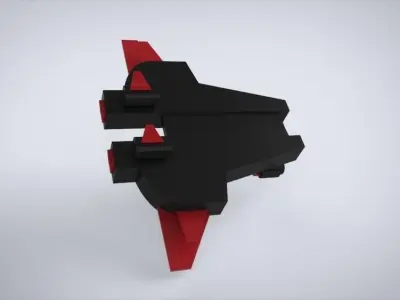 BattleWar SpaceShip Low-poly 3D model