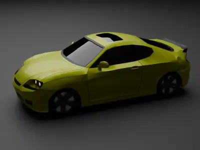 Low Poly Asian sports coupe Game Ready Vehicle FBX OBJ STL Low-poly 3D model