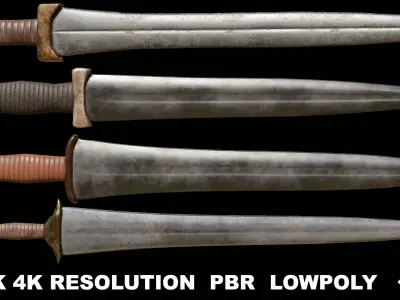 Greek Sword Xiphos Collection Low-poly 3D model