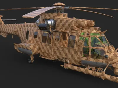 Eurocopter EC 725 Toy Wood 3D model