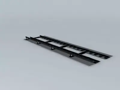 Subway Tracks Detailed Free 3D model
